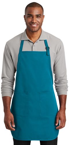 Port Authority Full-Length Adjustable 7-ounce, 65/35 poly/cotton Two-Pocket Bib Apron